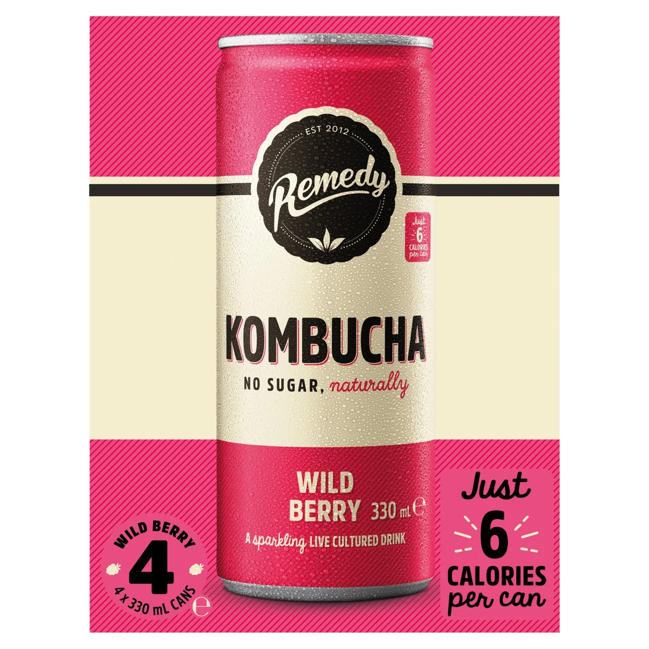 Remedy Kombucha Wild Berry 4x330ml